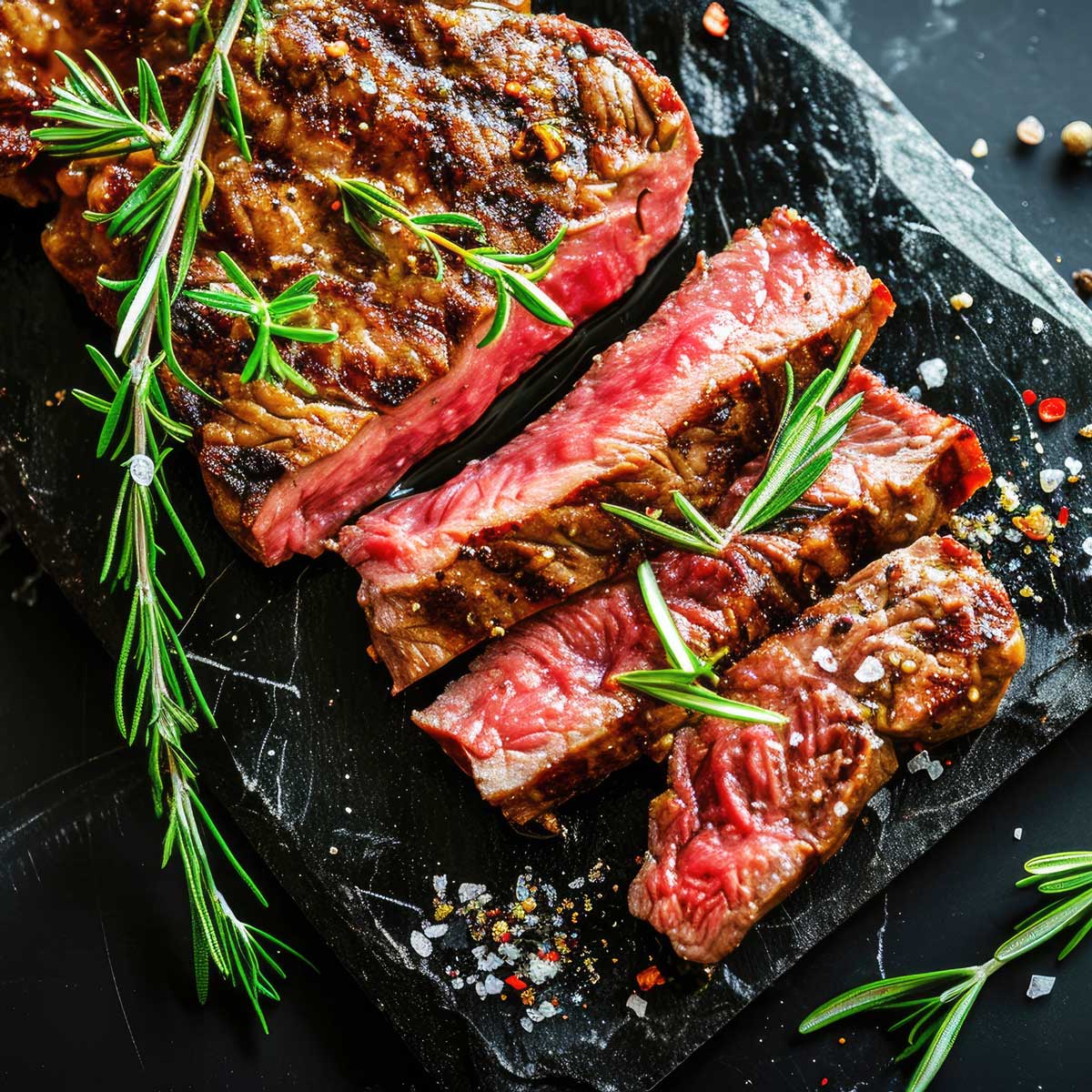 tagliata di carne con rosmarino